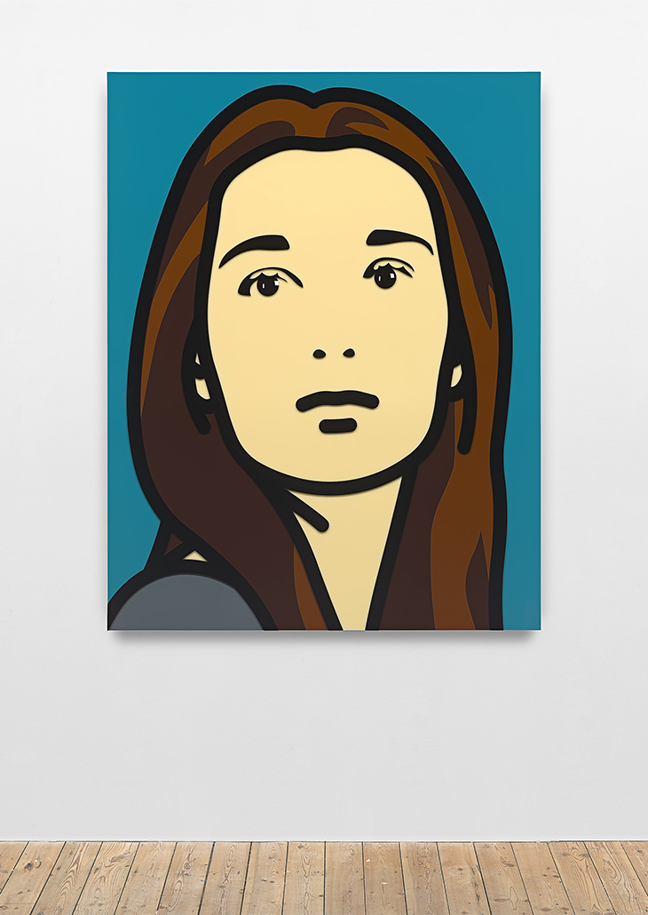 Julian Opie, Lucia 2. 2017 inlaid and overlaid acrylic panel 170.0 x 132.6 x 4.0 cm © Julian Opie