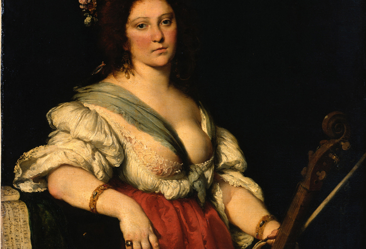 Detail: The Viola da Gamba Musician (Gambenspielerin) Bernardo Strozzi (1581–1644) Oil on canvas, 1630-40 Gemaldegalerie, Dresden, Germany © 2017, photo Scala, Florence bpk,