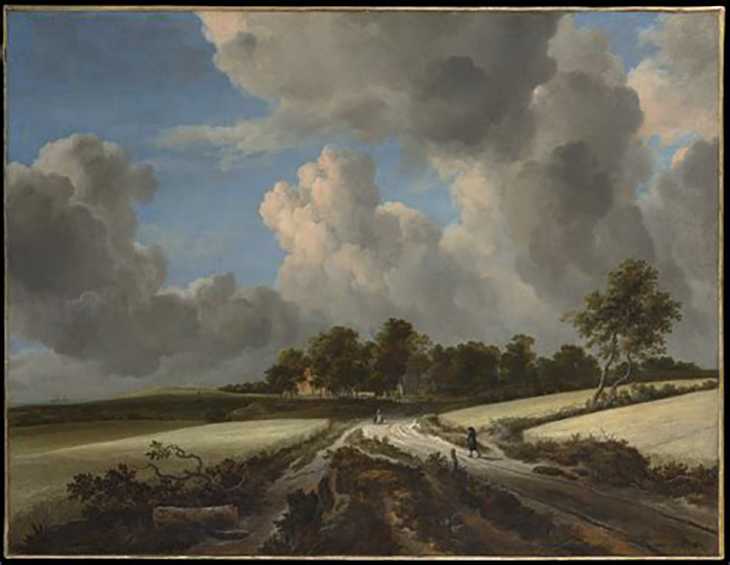 Jacob van Ruisdael (Dutch, Haarlem 1628/29–1682 Amsterdam), Wheat Fields, ca. 1670, Oil on canvas, 39 3/8 x 51 1/4 in. (100 x 130.2 cm), courtesy The Metropolitan Museum of Art, New York, Bequest of Benjamin Altman, 1913 (14.40.623)