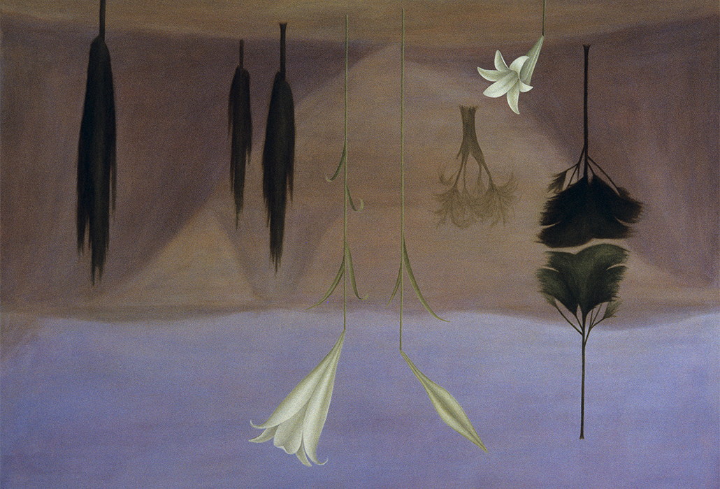 Rosslynd Piggott: Upside-down landscape 1989 oil on linen 136.0 x 183.0 cm © The artist Photo: courtesy the artist