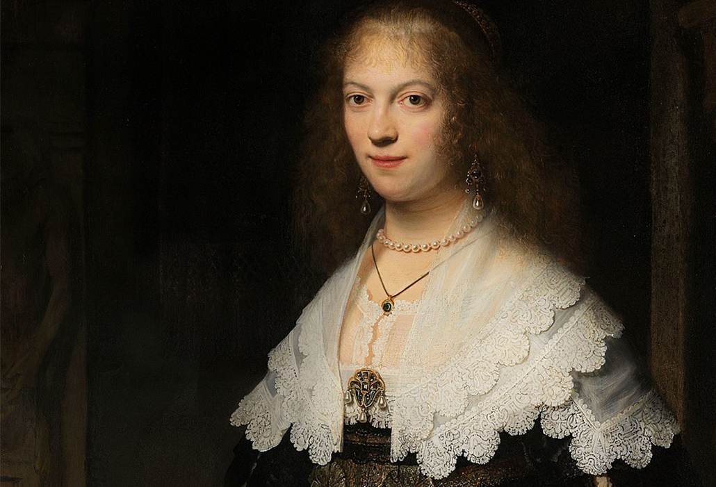 Rembrandt van Rijn, detail Portrait of Maria Trip (1619-1683), oil on poplar panel, 107 cm (42.1 ?); Width: 82 cm (32.2 ?), ©courtesy Rijksmuseum, Amsterdam