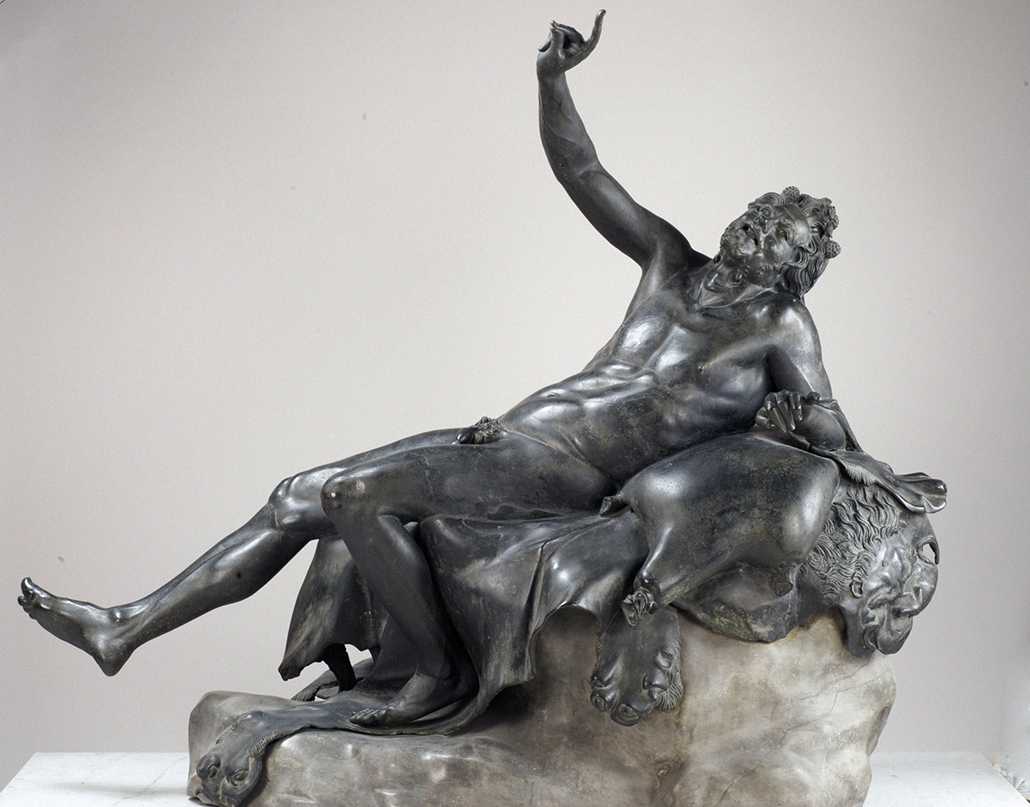Drunken Satyr, 1st century BC – 1st century AD, Roman. Bronze, H: 137 cm. Museo Archeologico Nazionale di Napoli, inv. 5628. Reproduced by agreement with the Ministry of Cultural Assets and Activities and Tourism. National Archaeological Museum of Naples - Restoration Office