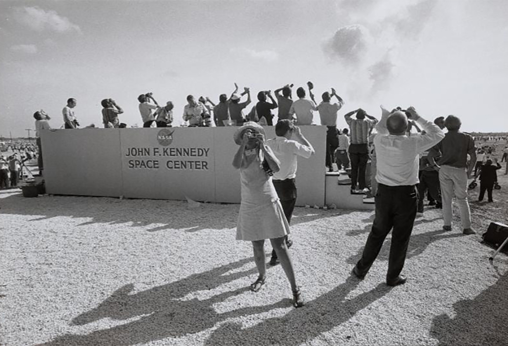 Garry Winogrand, (American, 1928–1984), Apollo 11 Moon Shot, Cape Kennedy, Florida, 1969. Gelatin silver print, 10 3/4 x 15 7/8 in. (27.3 x 40.4 cm). The Metropolitan Museum of Art, Purchase, Vital Projects Fund Inc. Gift, through Joyceand Robert Menschel, 2014 © The Estate of Garry Winogrand, courtesy Fraenkel Gallery, San Francisco