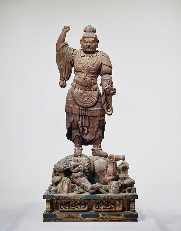 Heavenly King Dhrtarastra (J. Jikokuten) from the Lecture Hall, AD 700s, wood, T?sh?daiji temple, National Treasure Photo provided by Nara National Museum (photographer: Morimura Kinji)