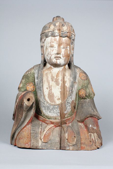 Seated Shinto deity (female deity), 1100s, wood, Niu Kawakami shrine