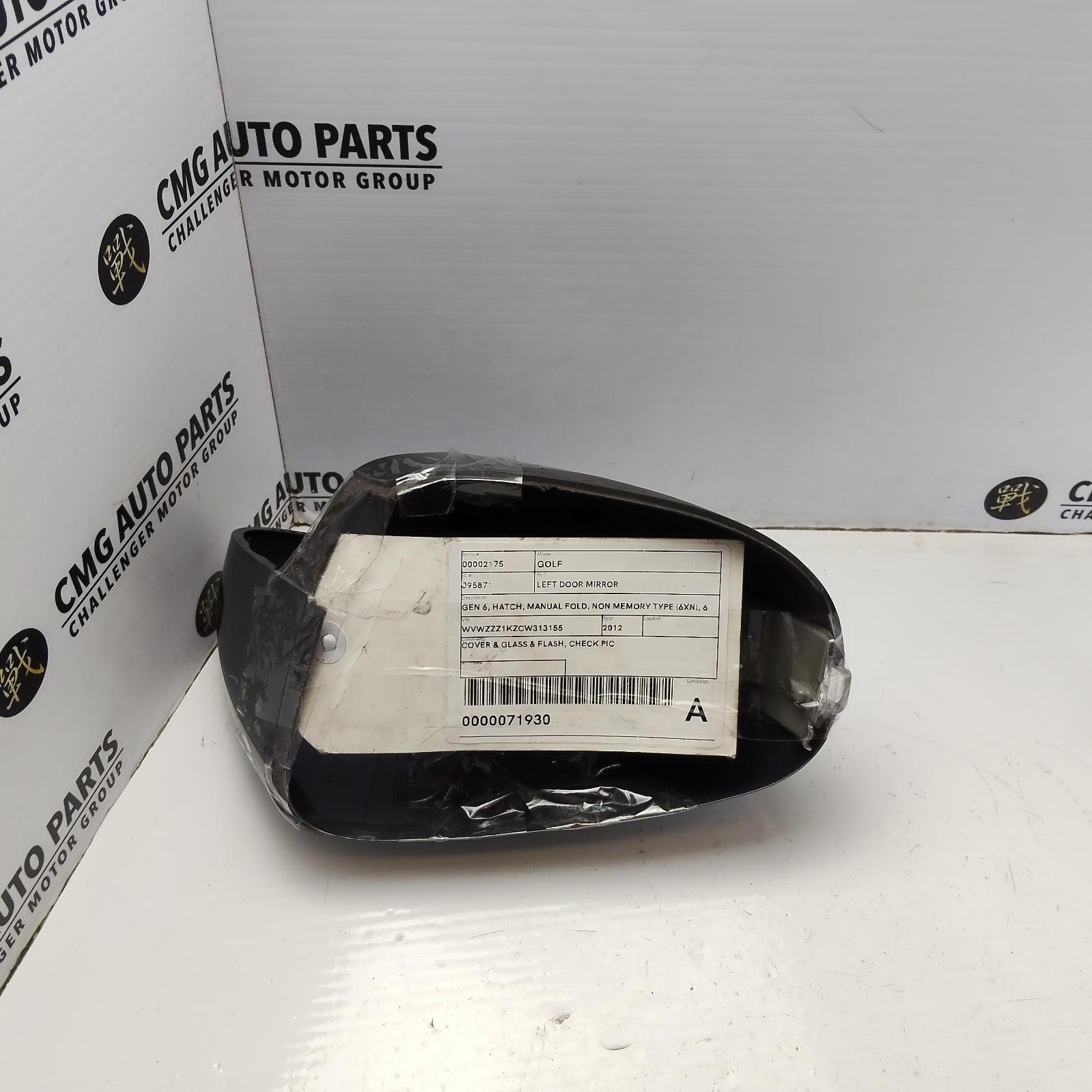 2012 Volkswagen Golf Left Door Mirror View Auto part Left Door Mirror Volkswagen Golf 2012