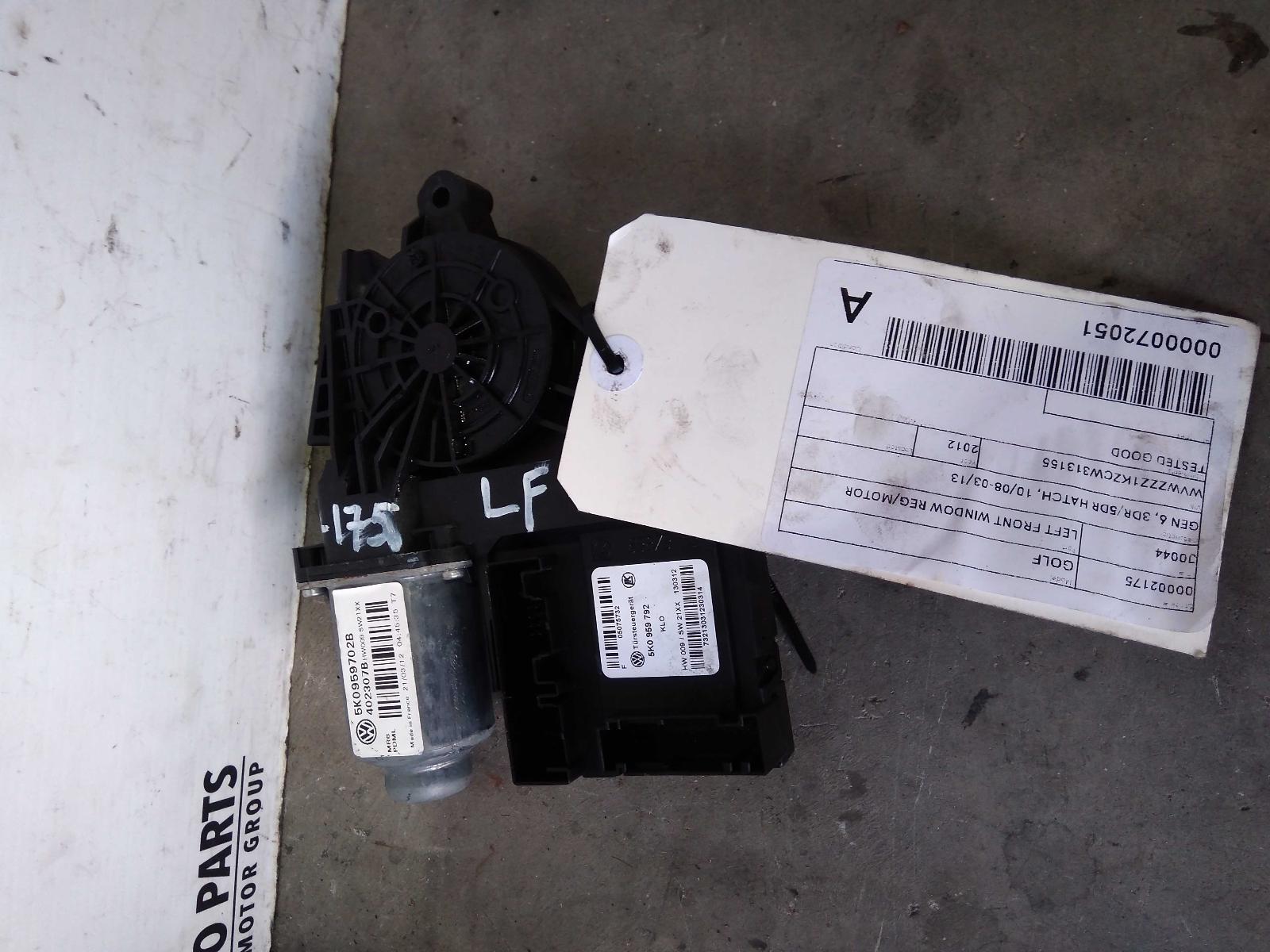View Auto part Left Front Window Reg/Motor Volkswagen Golf 2012