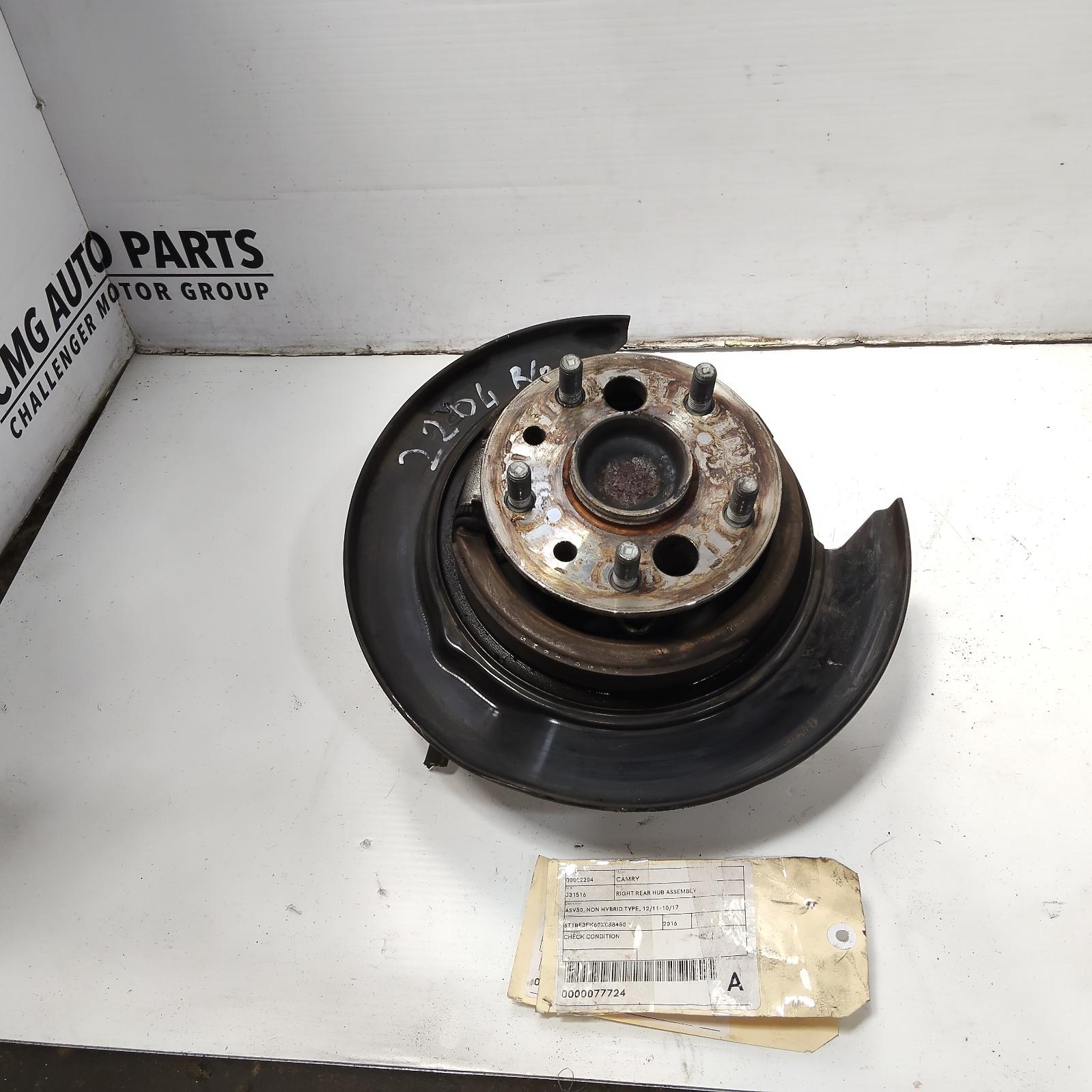 View Auto part Right Rear Hub Assembly Toyota Camry 2016