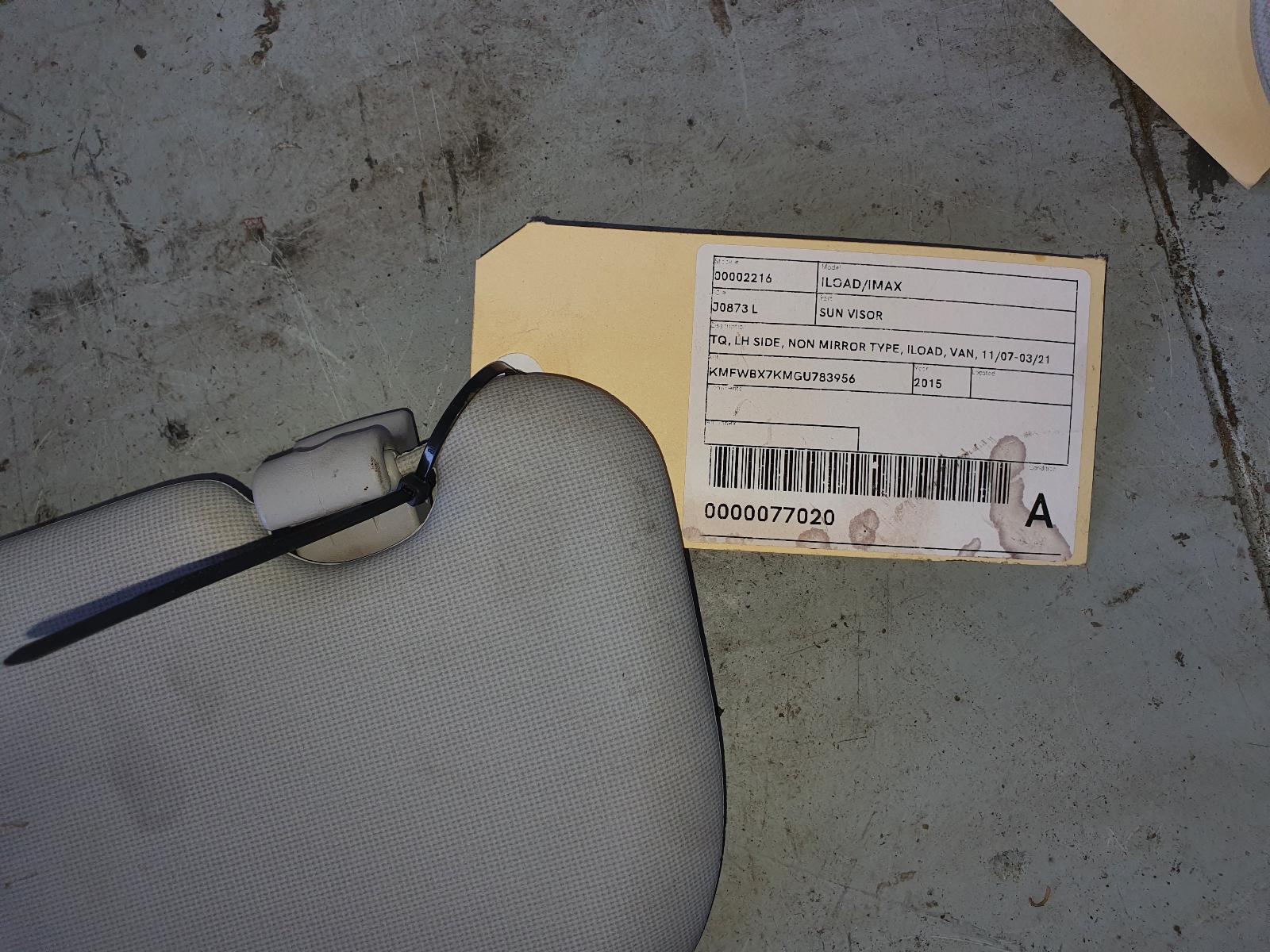 2015 Hyundai Iload/imax Sunvisor View Auto part Sunvisor Hyundai Iload/imax 2015