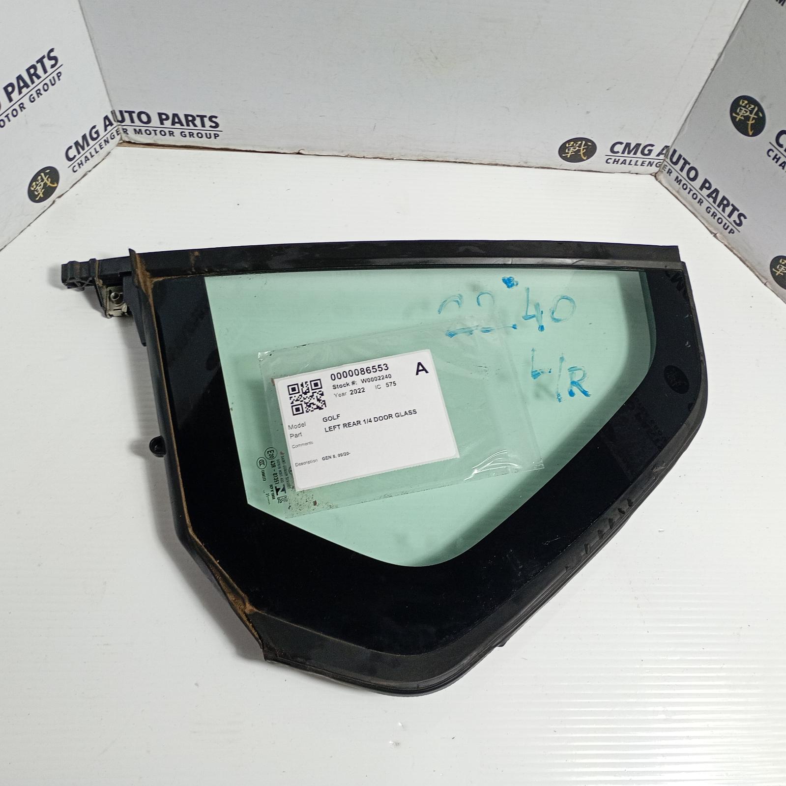 2022 Volkswagen Golf Left Rear 1/4 Door Glass View Auto part Left Rear 1/4 Door Glass Volkswagen Golf 2022