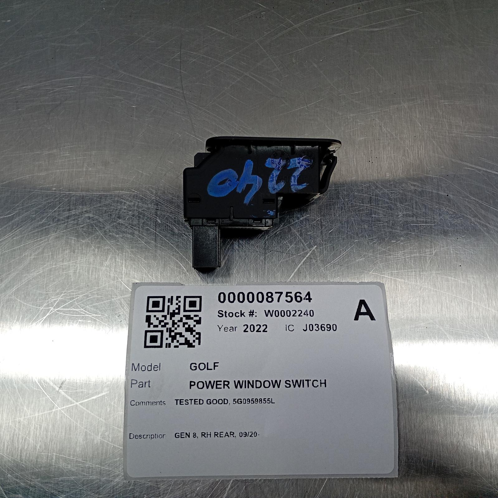 2022 Volkswagen Golf Pwr Dr Wind Switch View Auto part Pwr Dr Wind Switch Volkswagen Golf 2022