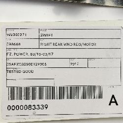 View Auto part Right Rear Wnd Reg/Motor Suzuki Swift 2012