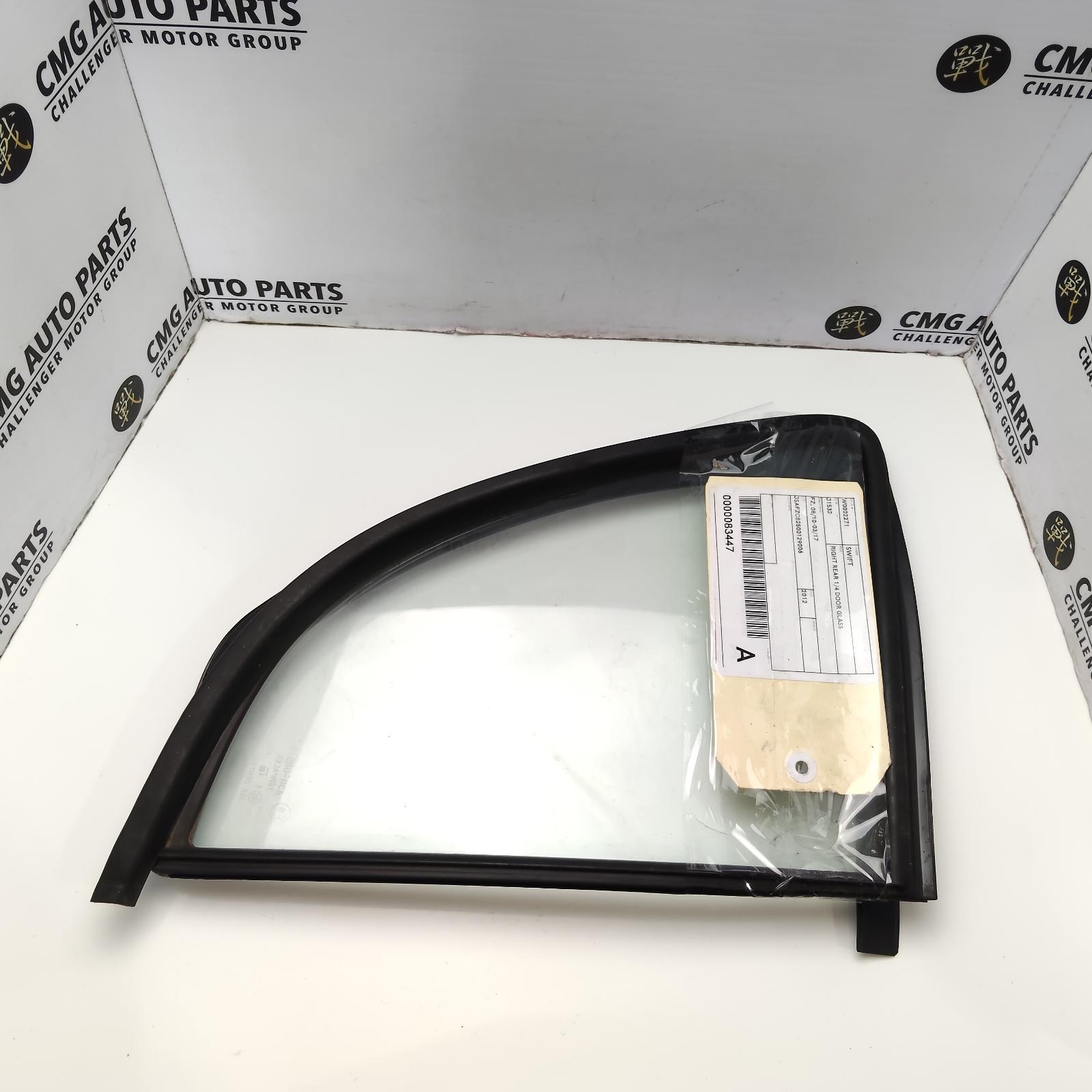 2012 Suzuki Swift Right Rear 1/4 Door Glass View Auto part Right Rear 1/4 Door Glass Suzuki Swift 2012