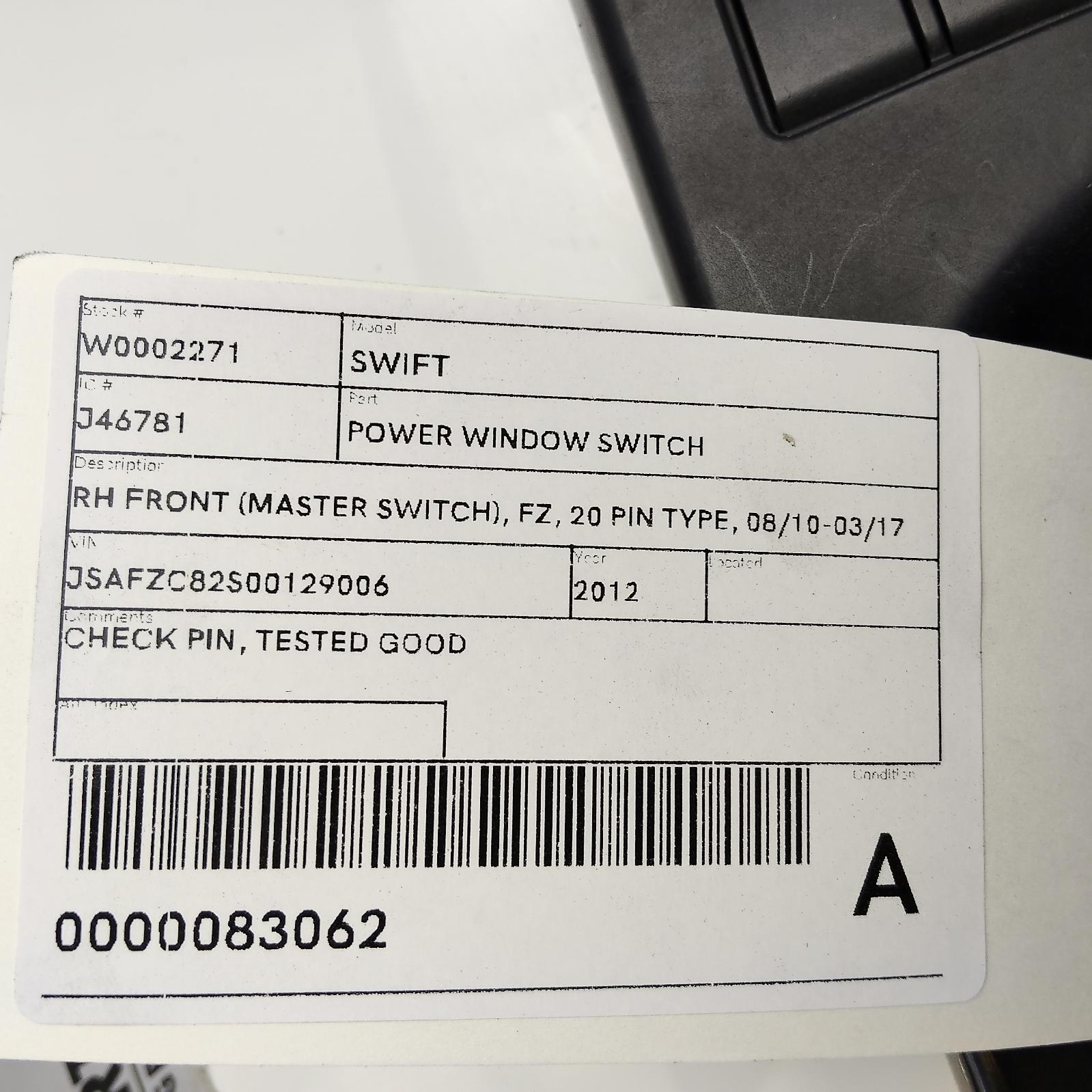 View Auto part Pwr Dr Wind Switch Suzuki Swift 2012