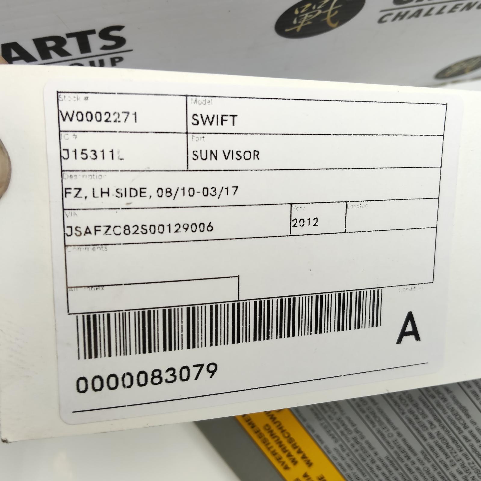 View Auto part Sunvisor Suzuki Swift 2012