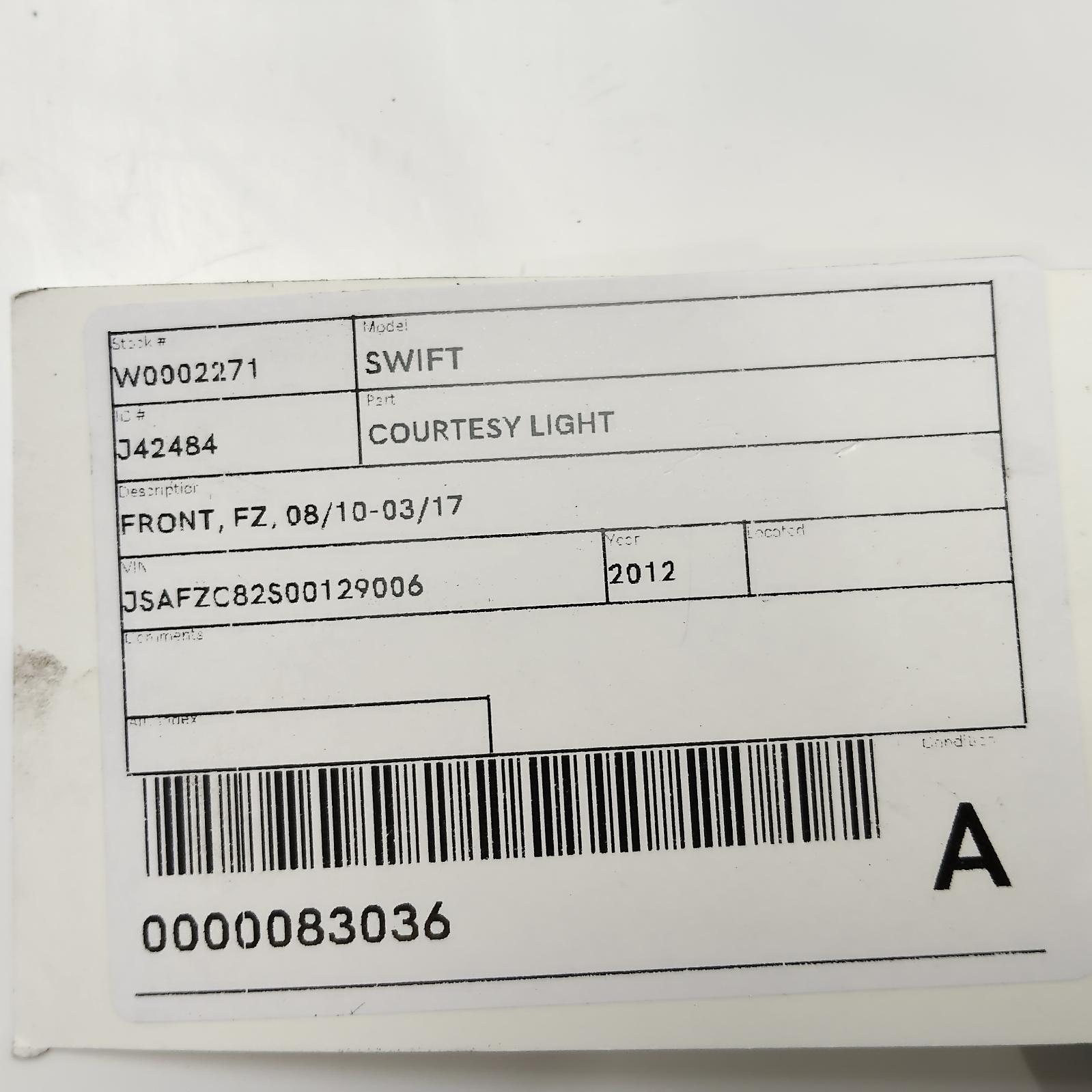 View Auto part Courtesy Light Suzuki Swift 2012