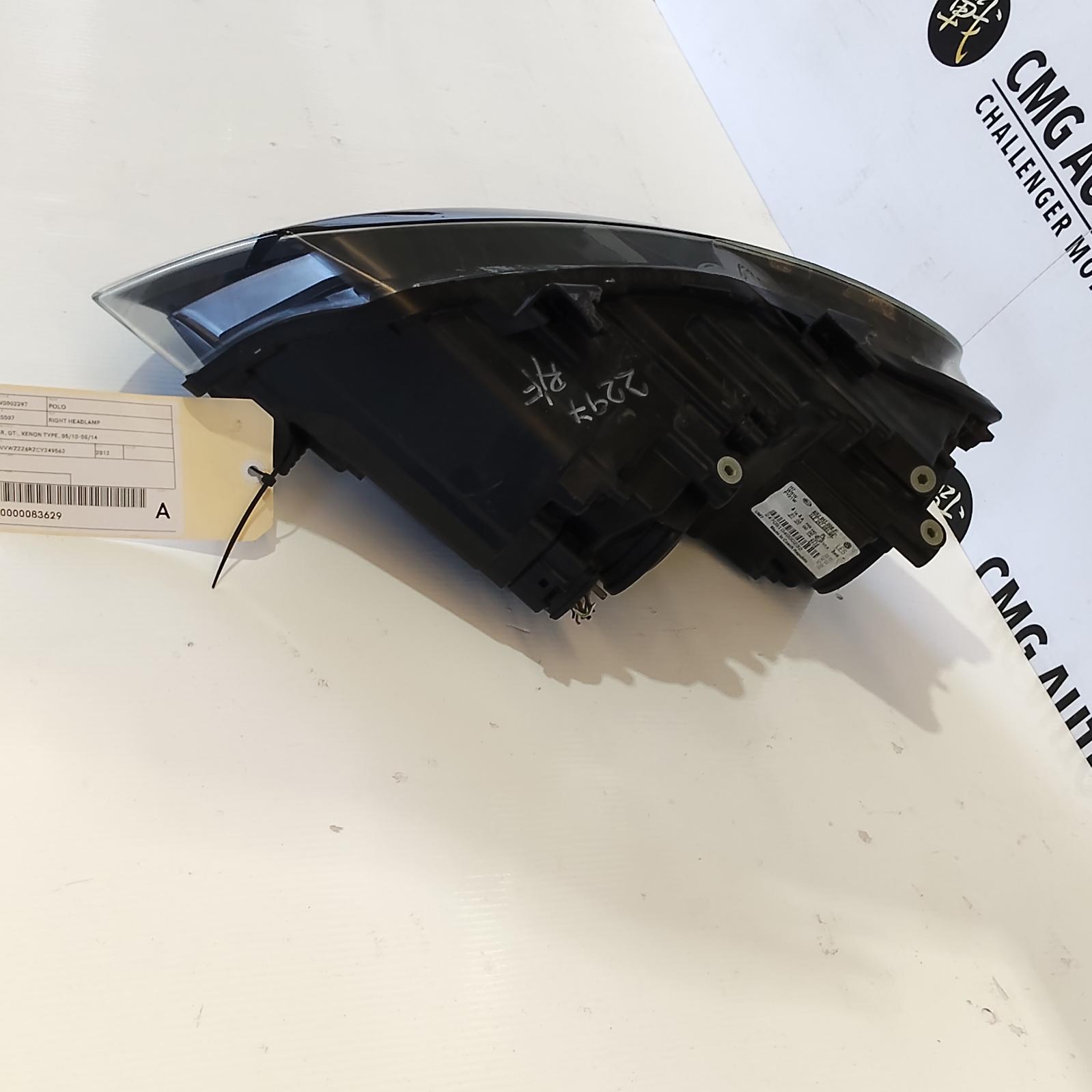 2012 Volkswagen Polo Right Headlamp View Auto part Right Headlamp Volkswagen Polo 2012