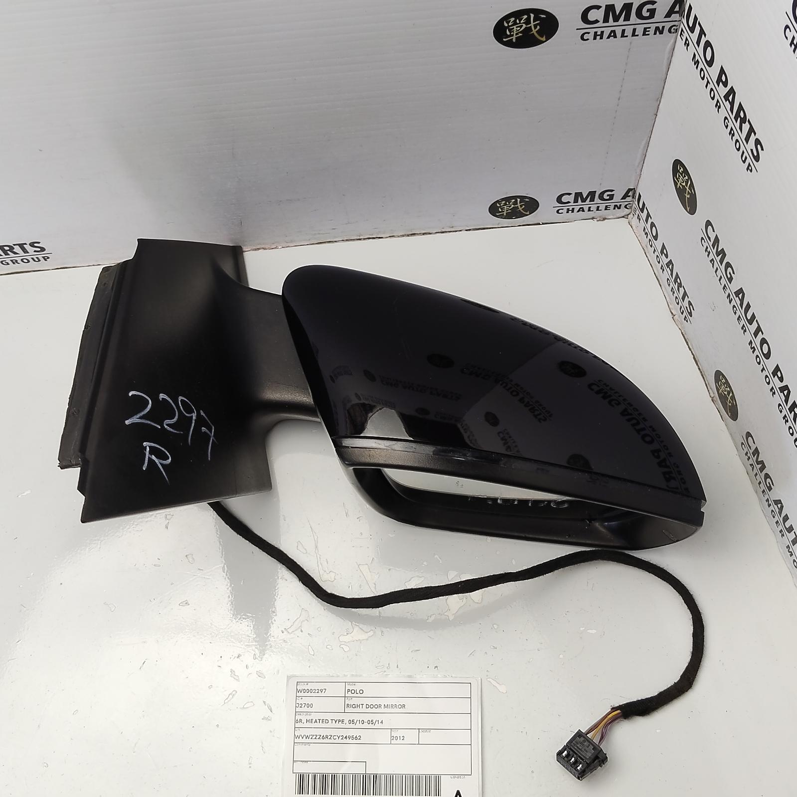 2012 Volkswagen Polo Right Door Mirror View Auto part Right Door Mirror Volkswagen Polo 2012