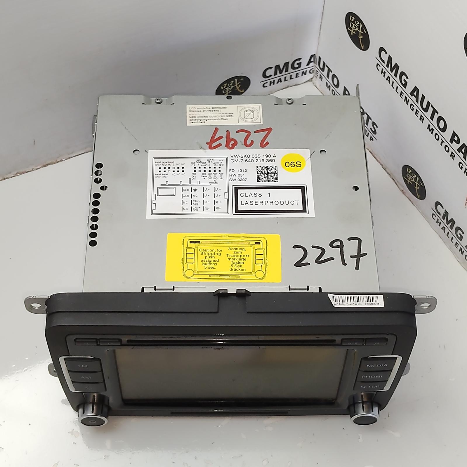 2012 Volkswagen Polo Radio/Cd/Dvd/Sat/Tv View Auto part Radio/Cd/Dvd/Sat/Tv Volkswagen Polo 2012