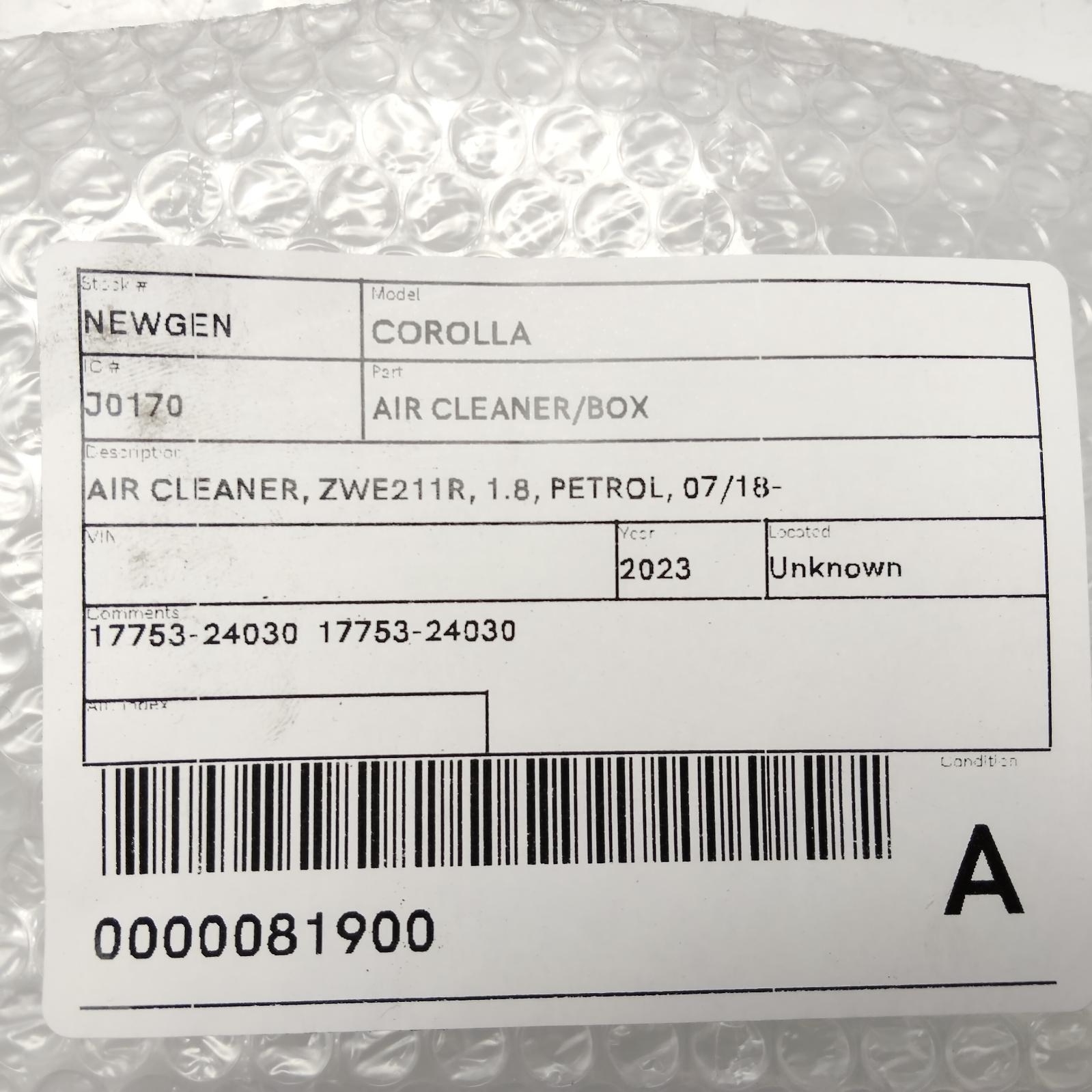 View Auto part Air Cleaner/Box Toyota Corolla 2023