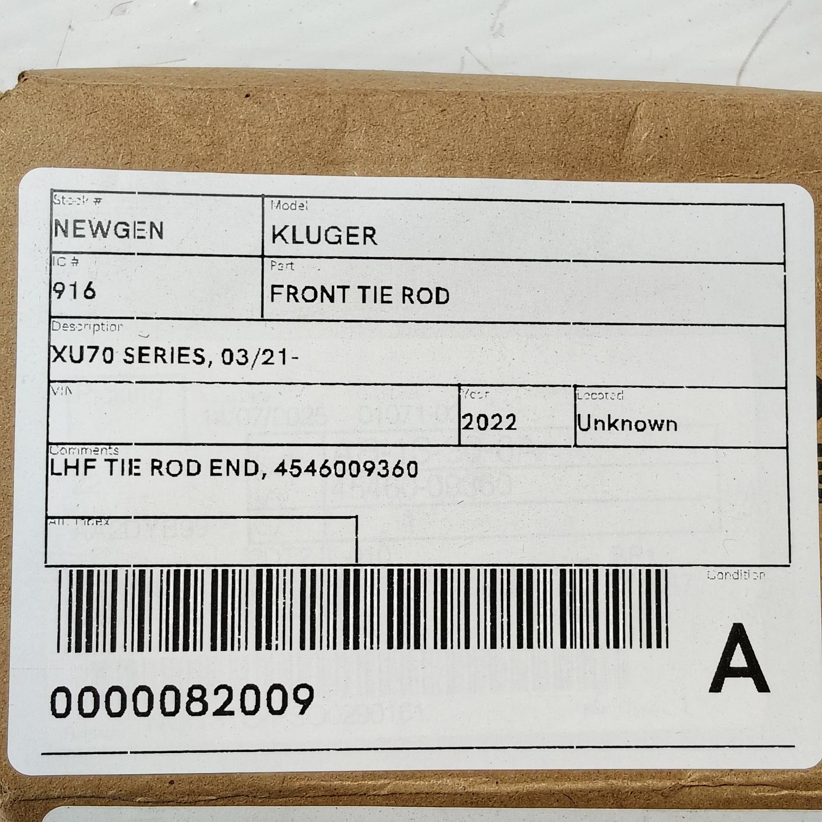 View Auto part Front Tie Rod Toyota Kluger 2022