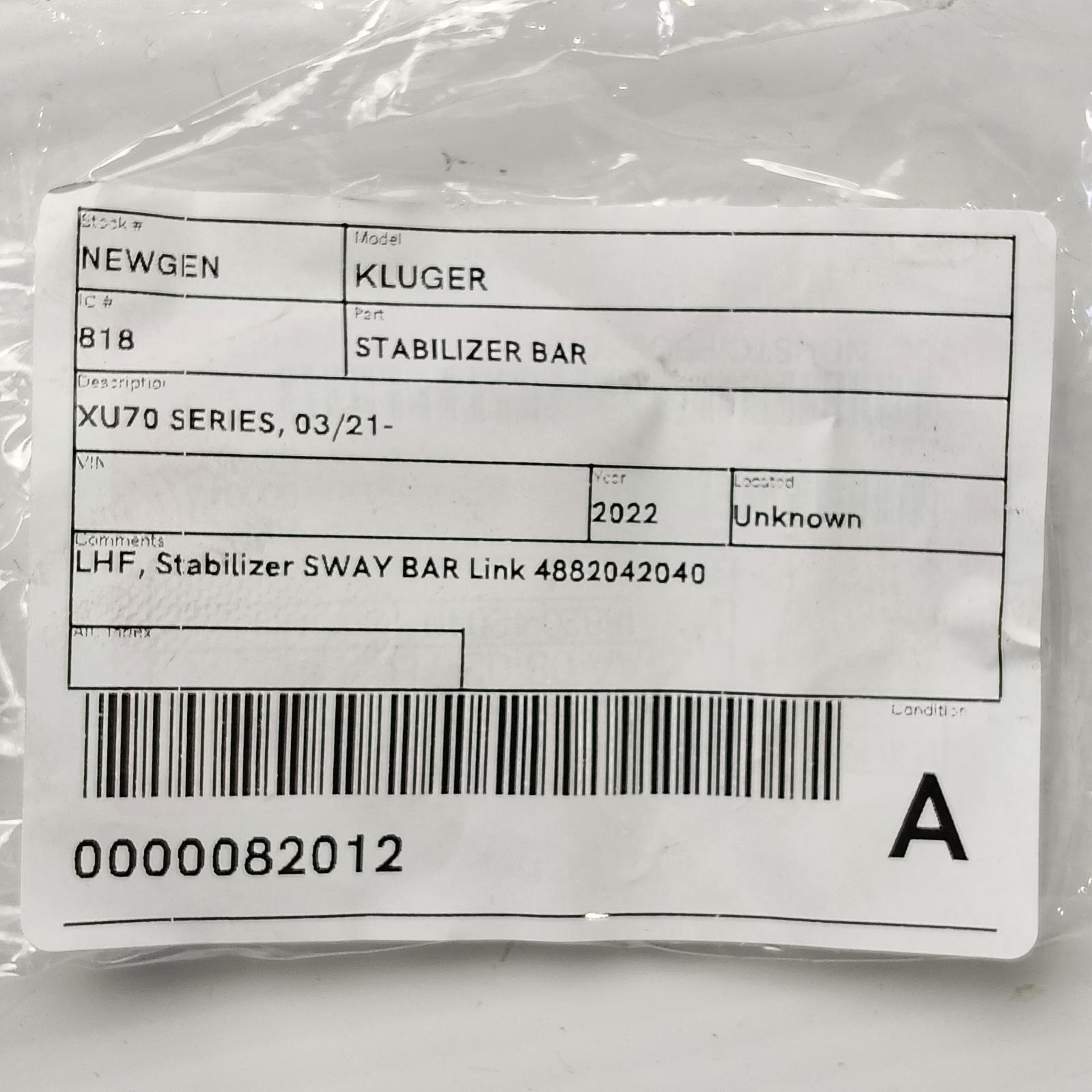 View Auto part Stabiliser Bar Toyota Kluger 2022