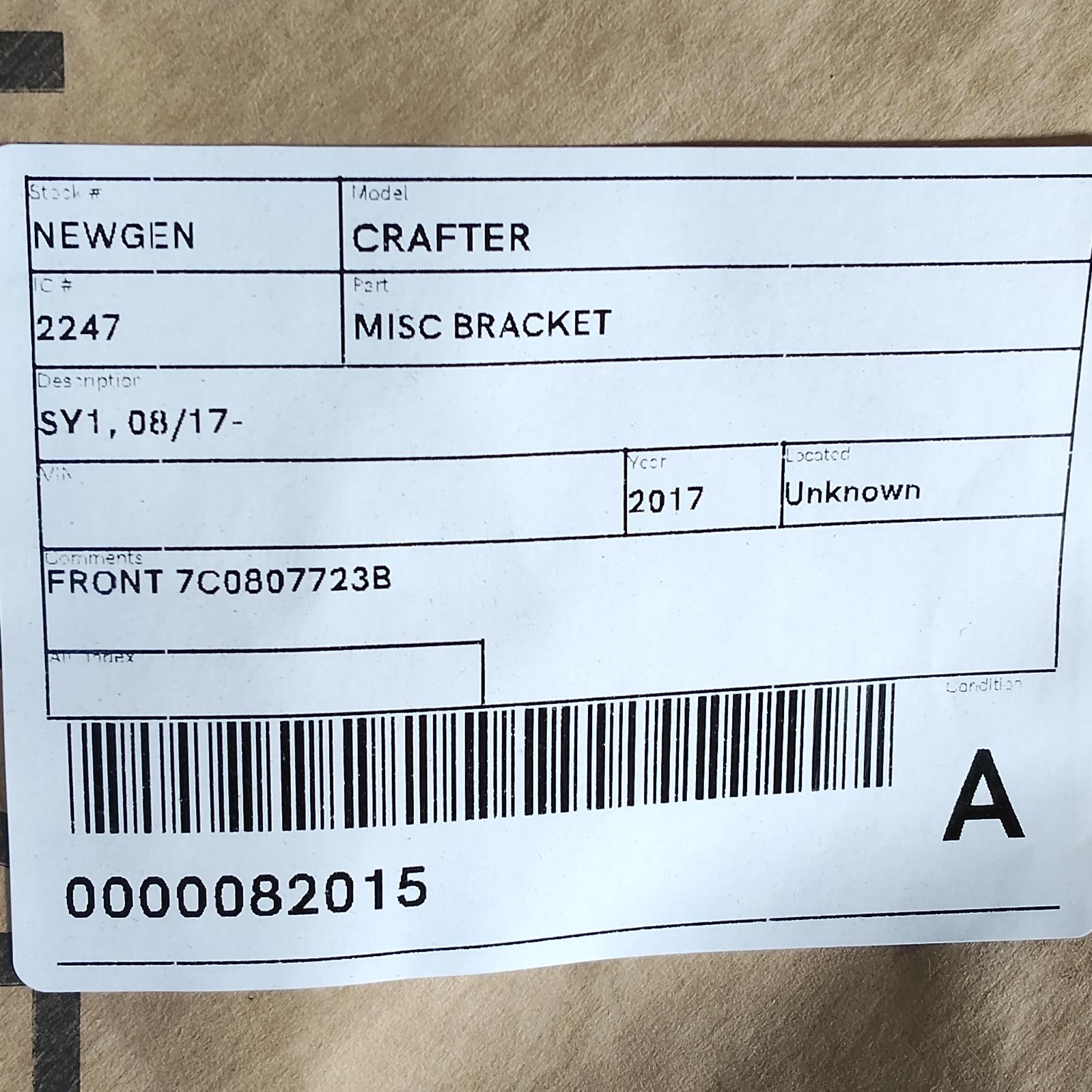 View Auto part Misc Bracket Volkswagen Crafter 2017