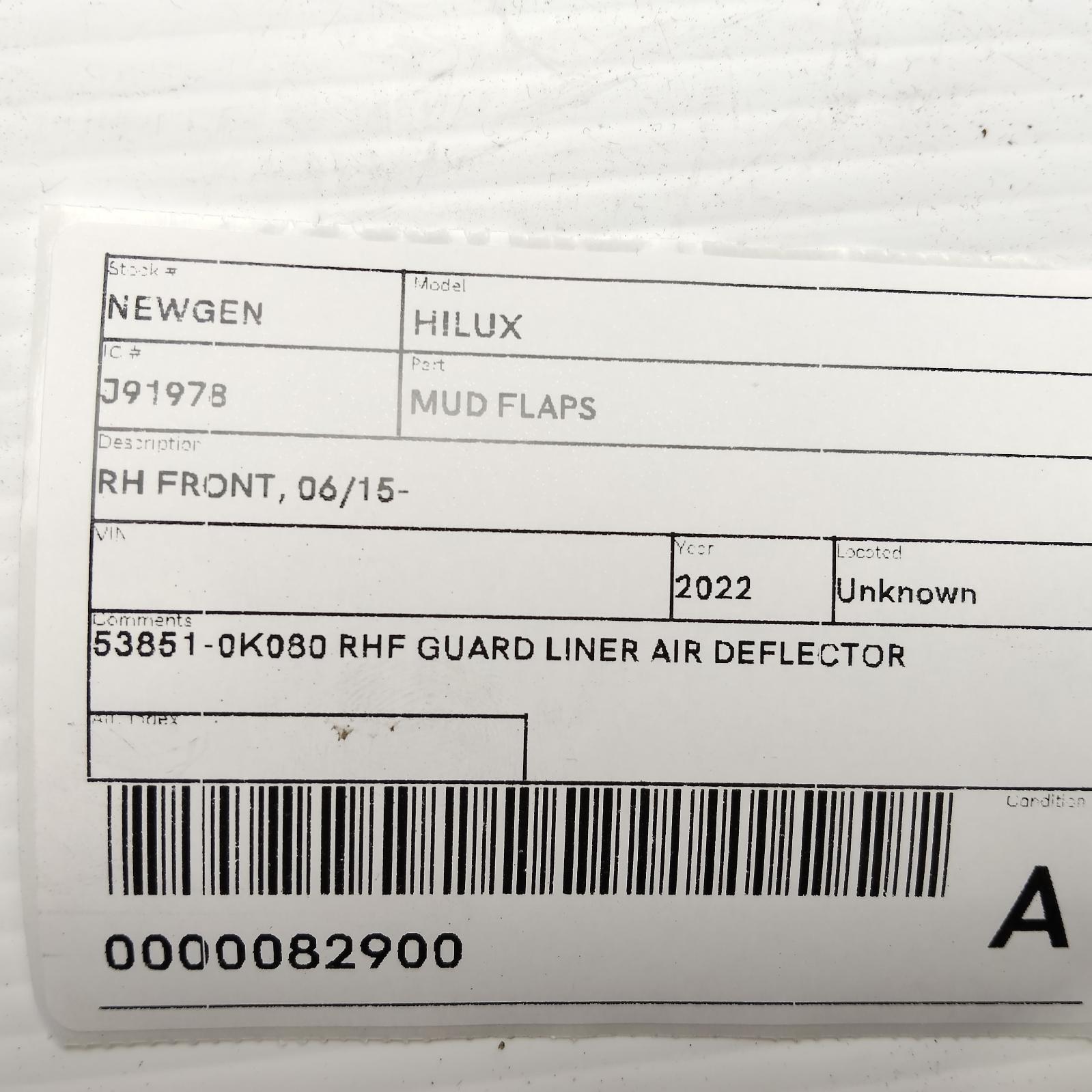 View Auto part Mud Flaps Toyota Hilux 2022