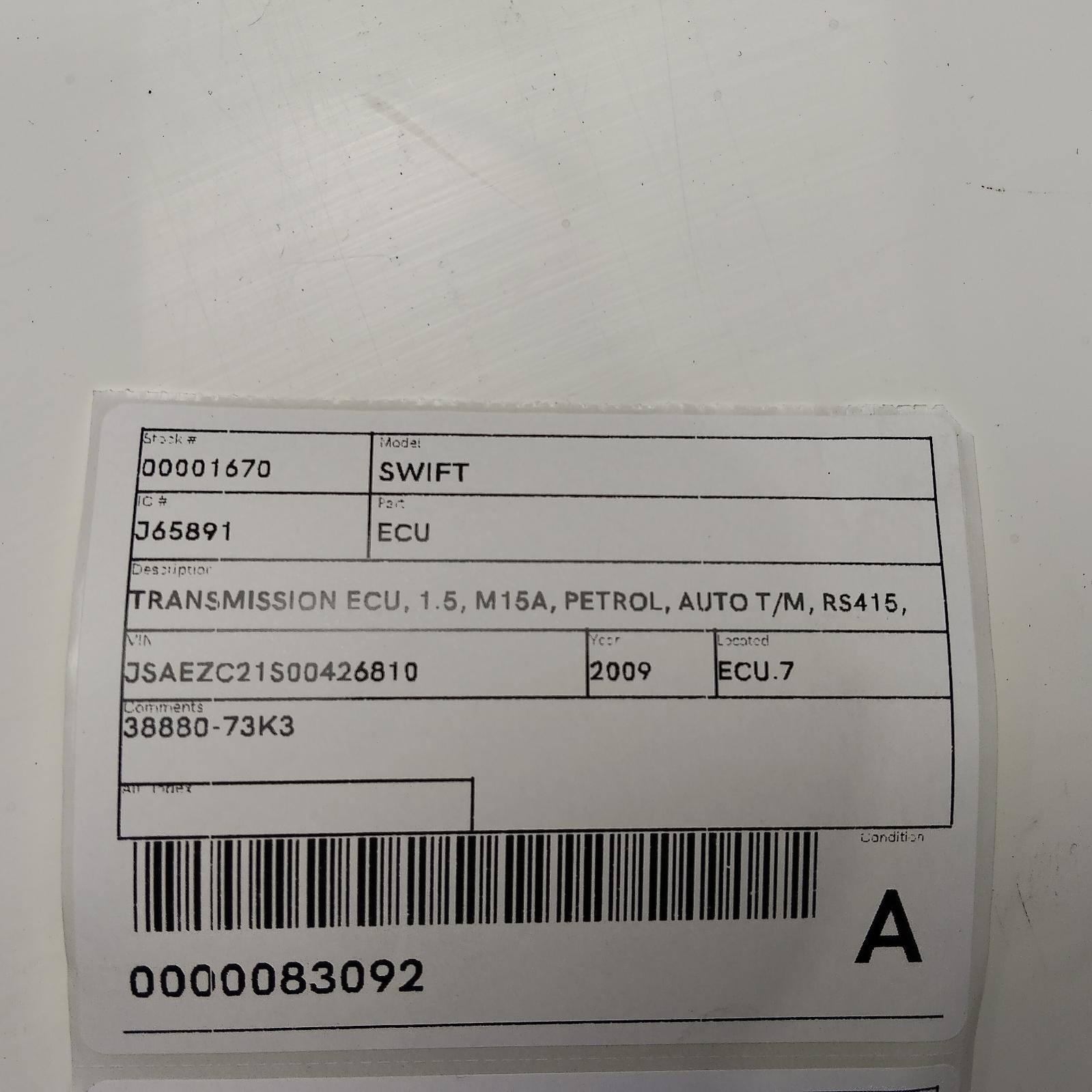 View Auto part Ecu Suzuki Swift 2009