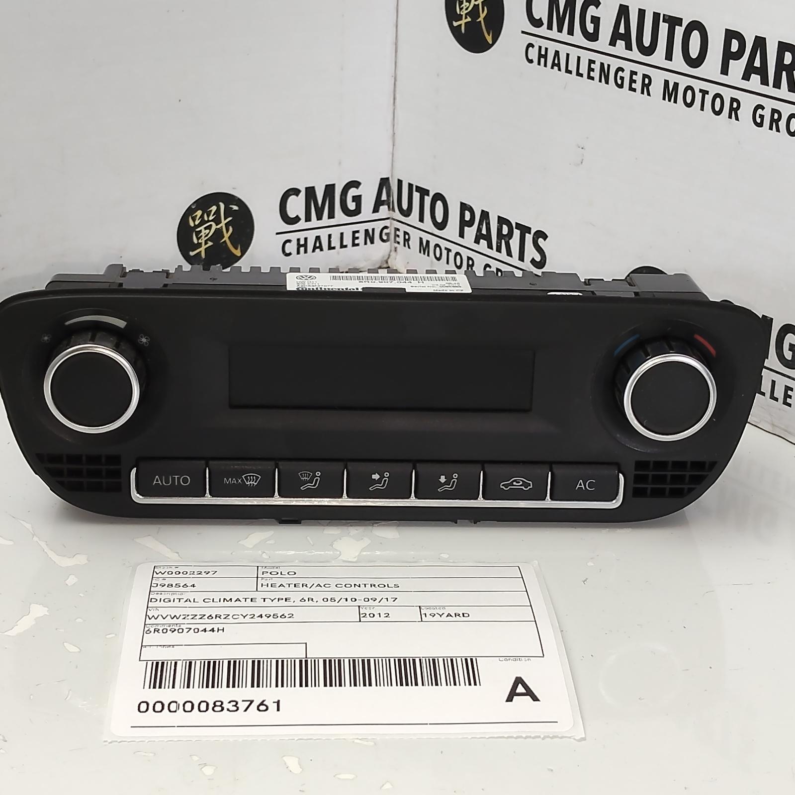 2012 Volkswagen Polo Heater/Ac Controls View Auto part Heater/Ac Controls Volkswagen Polo 2012