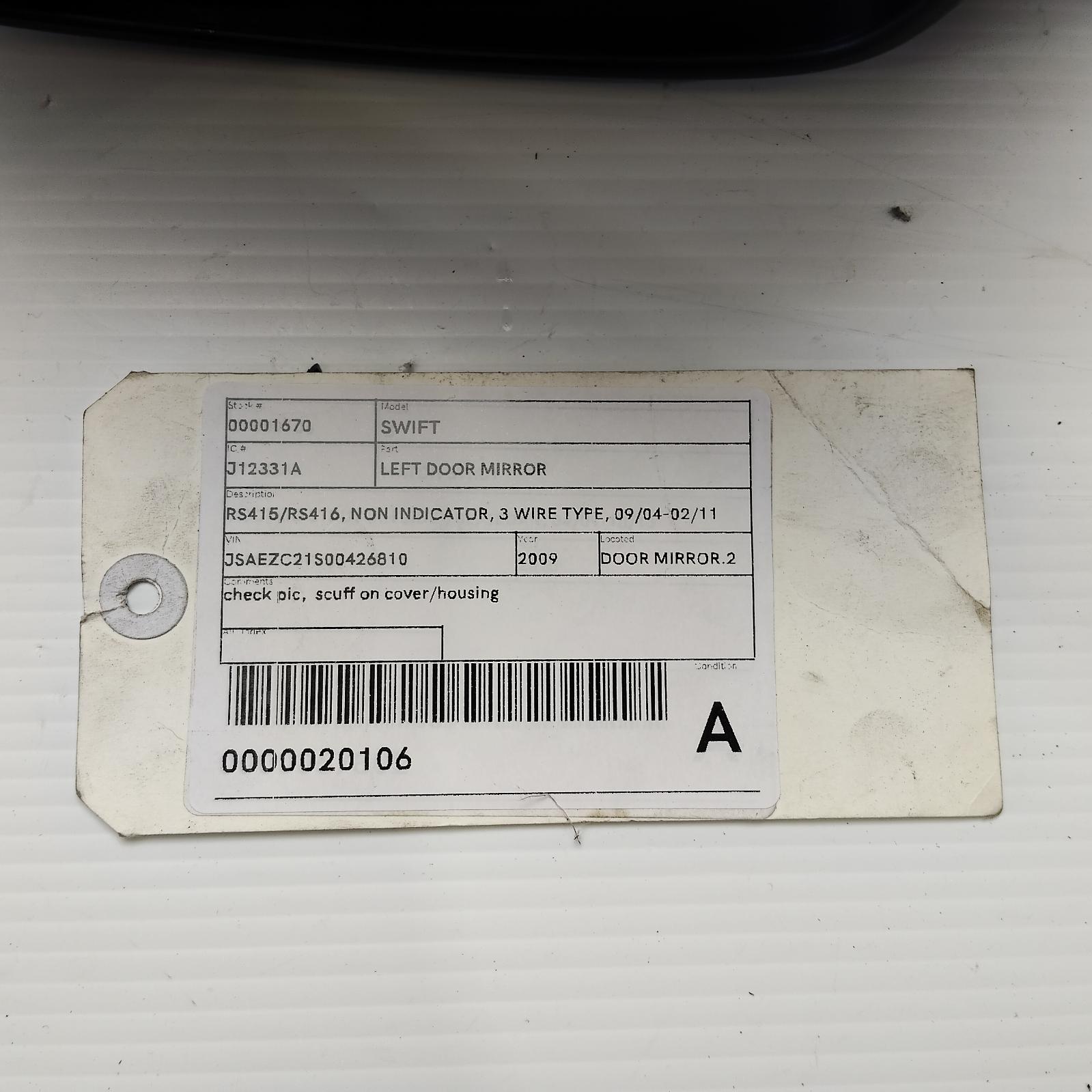 View Auto part Left Door Mirror Suzuki Swift 2009
