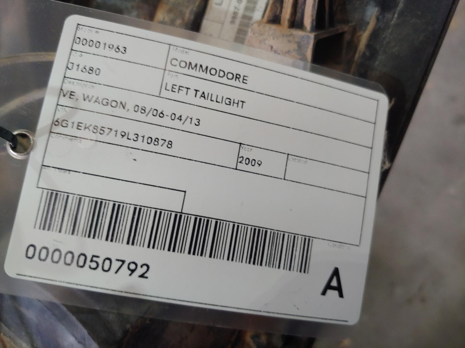 View Auto part Left Taillight Holden Commodore 2009