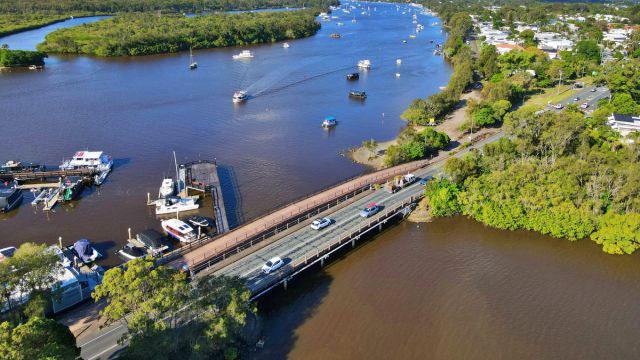 Eastbound traffic only on bridge