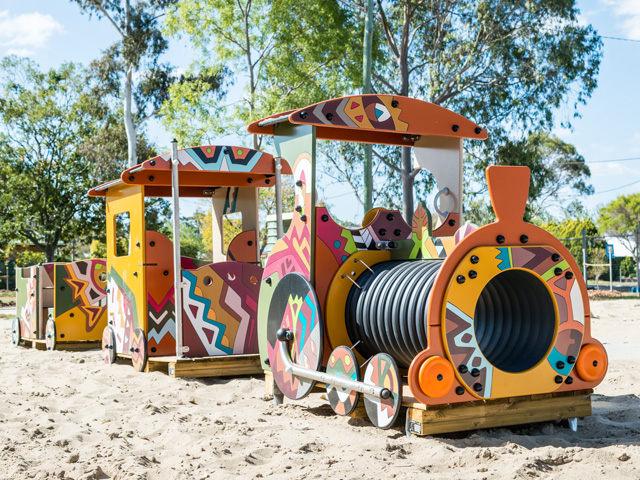 Railway-themed playground art - Project | ODS