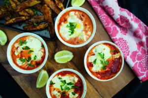 Spanish Eggs with Potato Wedges