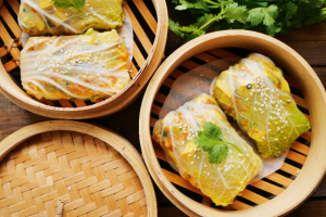 Steamed Tofu and Cabbage Rolls Recipe