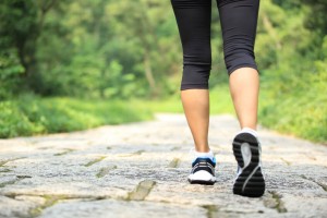 legs walking on a path