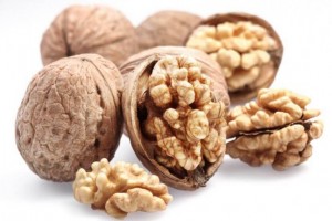Walnuts isolated on a white background.