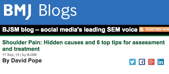 BJSM Blogpost Shoulder pain