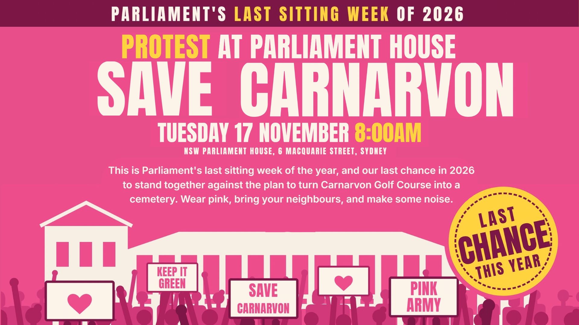 PINK ARMY to Parliament