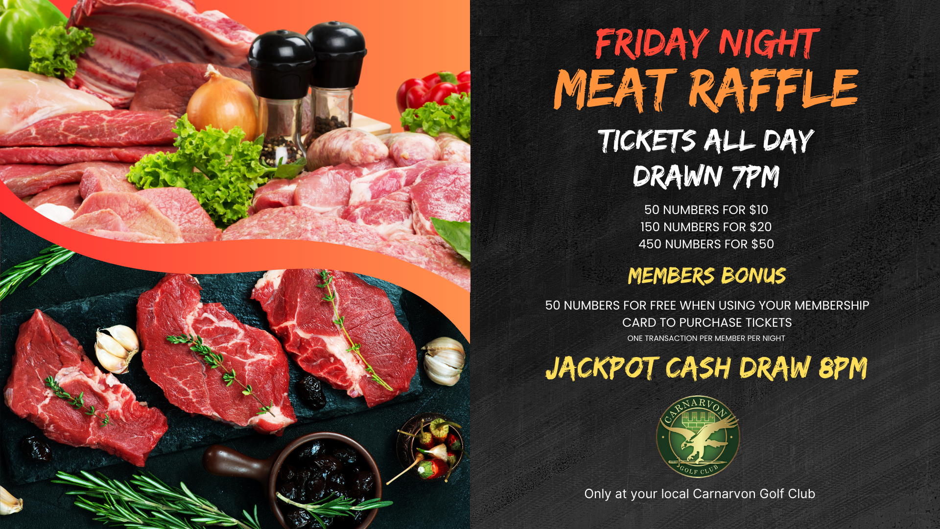 Friday Night Meat Raffle & Jackpot Draw