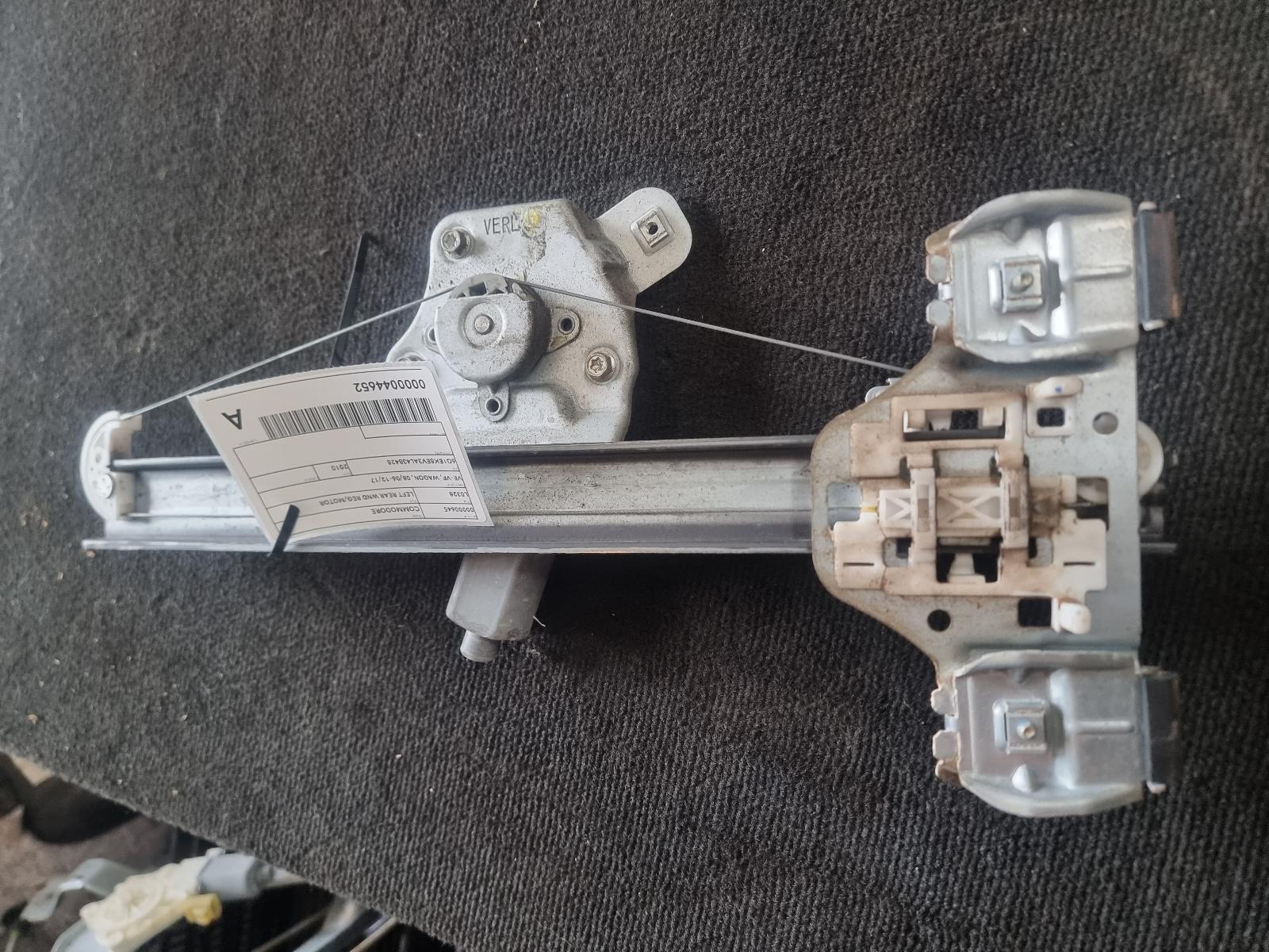 View Auto part Left Rear Wnd Reg/Motor Holden Commodore 2010