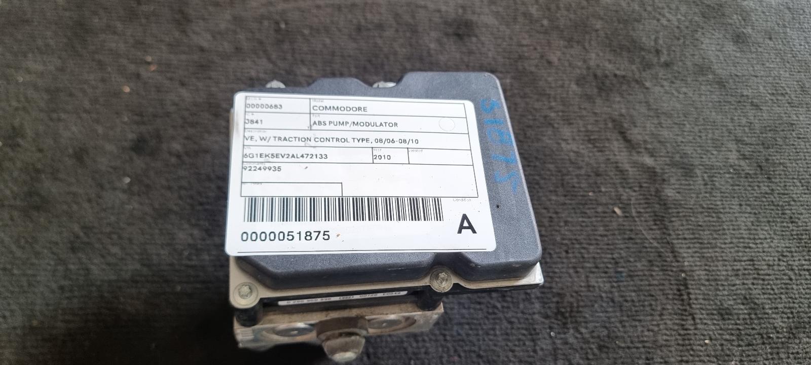 2010 Holden Commodore Abs Pump/Modulator View Auto part Abs Pump/Modulator Holden Commodore 2010