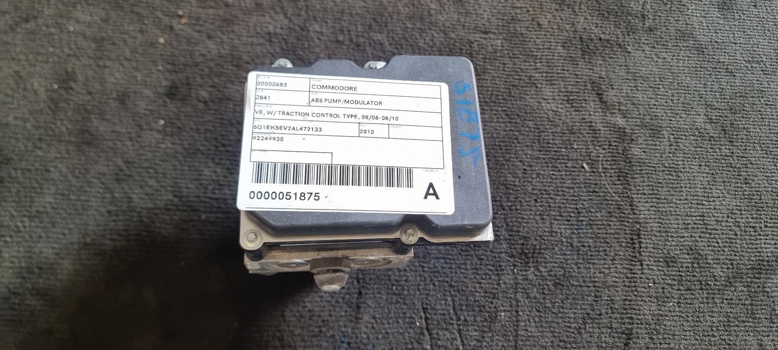 2010 Holden Commodore Abs Pump/Modulator View Auto part Abs Pump/Modulator Holden Commodore 2010