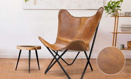 Tan lifestyle genuine leather butterfly chair web %281%29