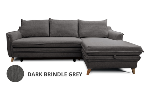 Right hand dark brindle grey boston sofa bed with storage 2556 web1
