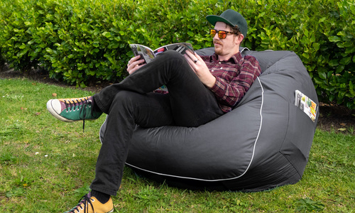 Charcoal large round beanbag web1