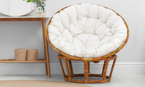 Papasan chair round base white cushion 2404 web1