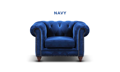 New navy kensington velvet button armchair web1