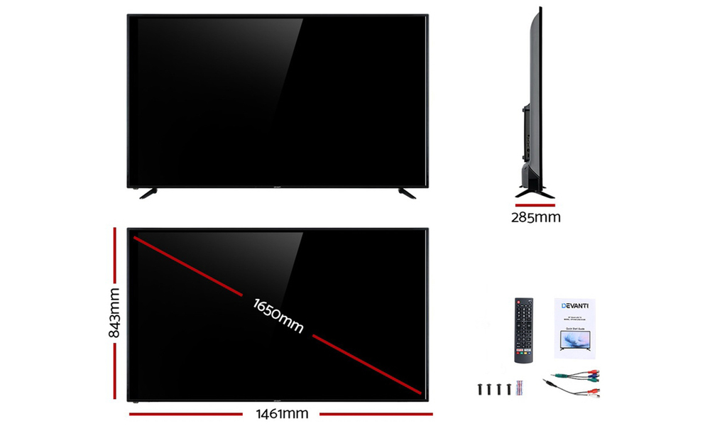 Devanti led smart tv 65 inch 4k uhd lcd tv television netflix 2964 web2